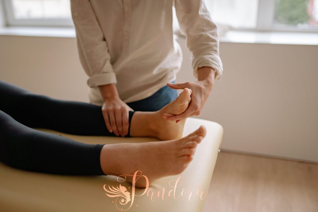 Relaxing foot massage during a pedicure at our Lafayette nail salon