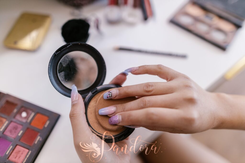 Colorful dip powder nails at Pandora Nail Spa in Lafayette