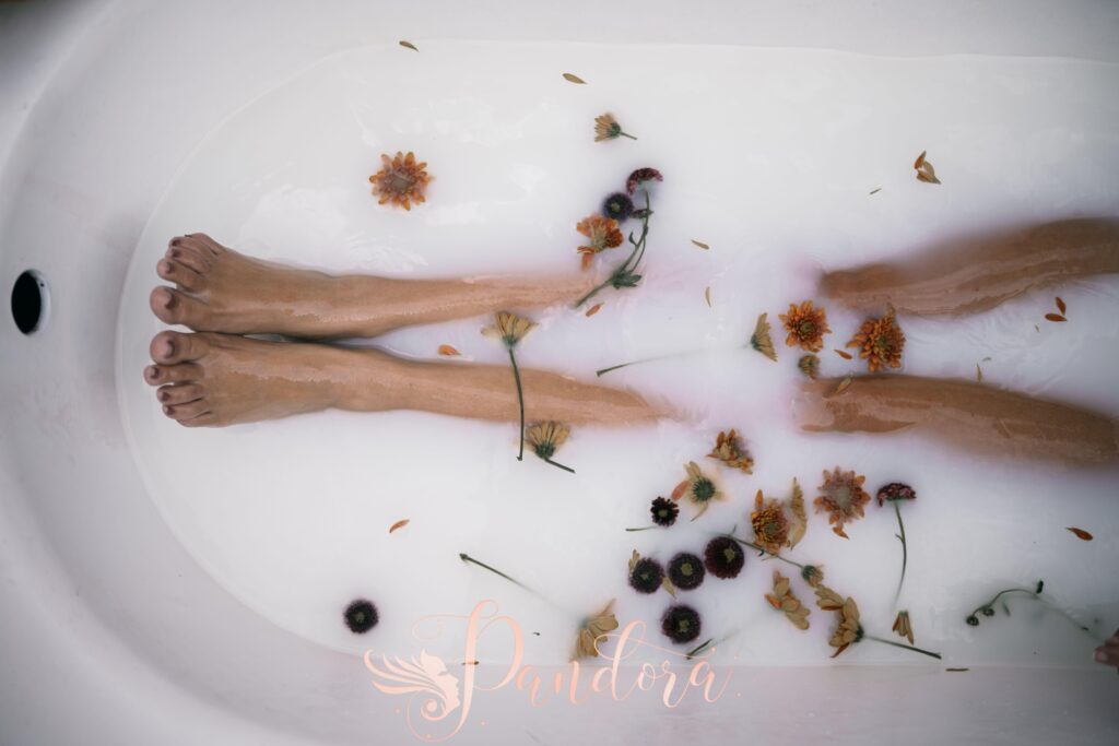 Relaxing spa pedicure foot soak at Pandora Nail Spa in Lafayette, CA