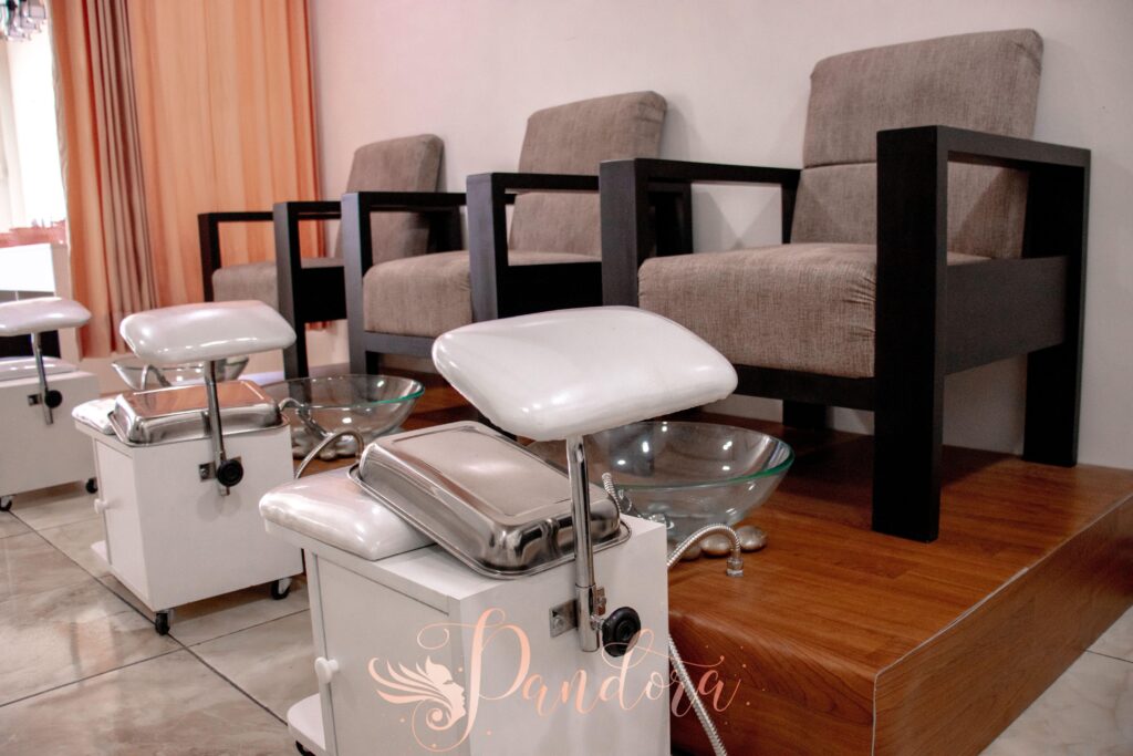 Professional pedicure chair at a Lafayette nail spa