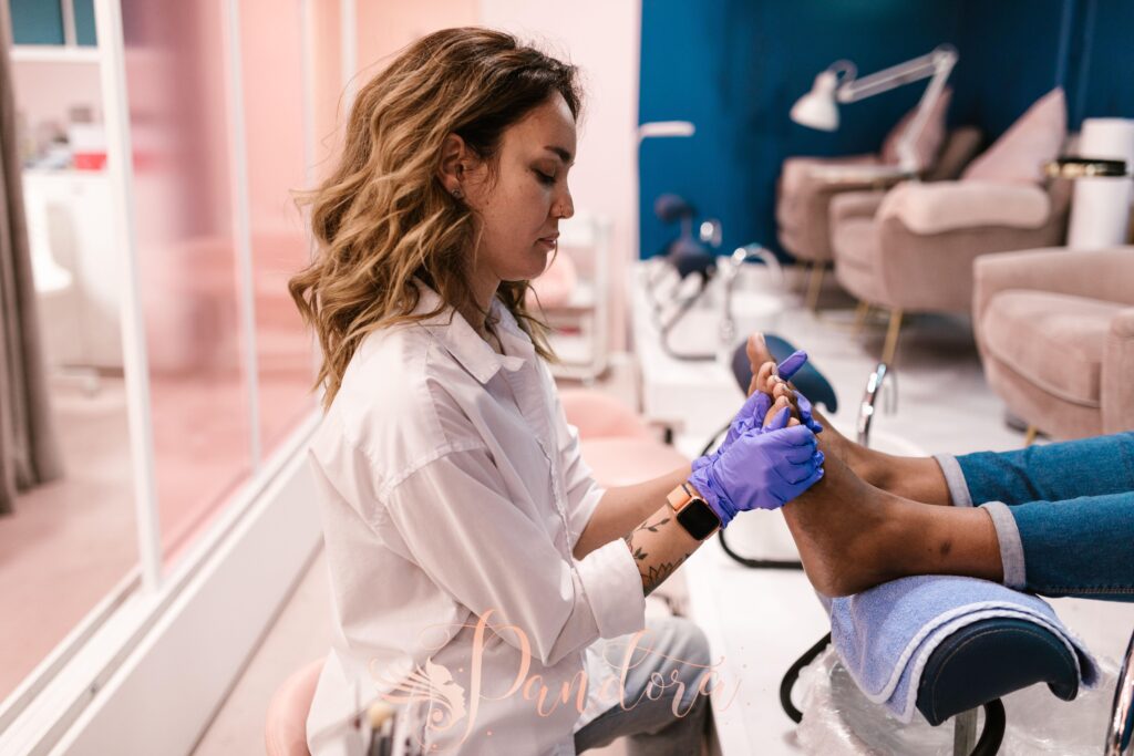 What is a pedicure? A pedicure includes nail trimming and shaping at Pandora Nail Spa in Lafayette.