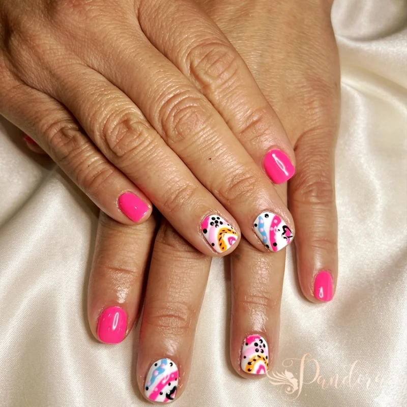 Playful pop art vibes! 💖🎨 We are absolutely loving the bright, fun energy of this custom set! Who says short
